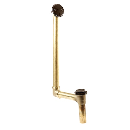Westbrass Brass Tip-Toe Drain Bath Assembly with 2-Hole Overflow & Direct Connect Outlet, Oil Rubbed Bronze 7931817-DC-12